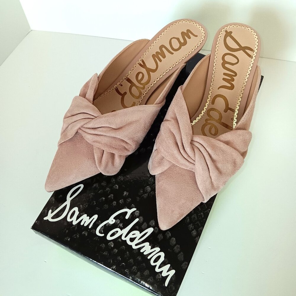 Sam Edelman Laney Blush Suede Mules- Size 8M - Picture 2 of 5